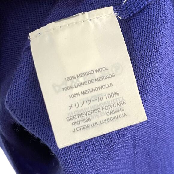 J. Crew Tippi Merino Wool Crewneck Sweater XXS Royal Blue Classic Knit Casual - Picture 4 of 7